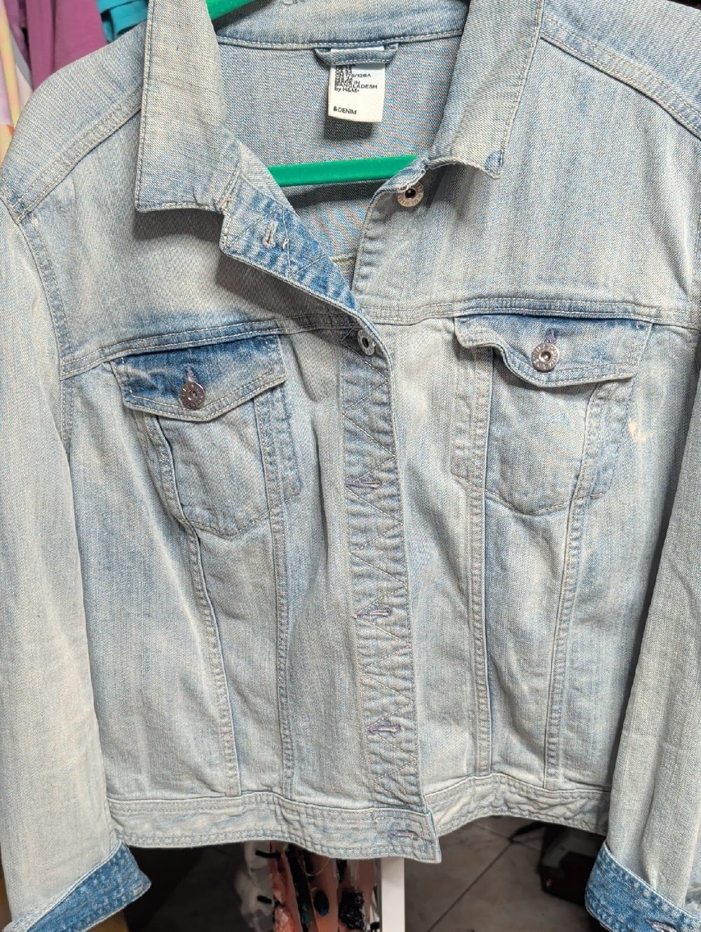 #48 H&M Denim jacket distressed